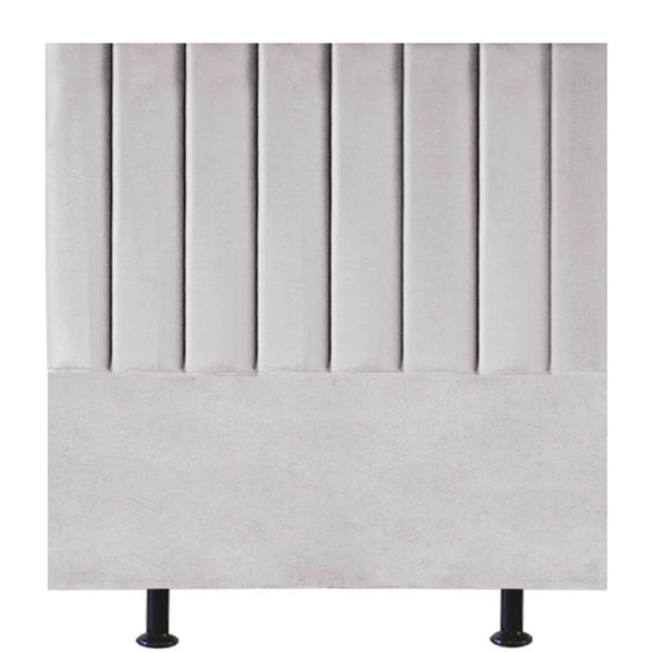 Cabeceira Estofada Cama Box Solteiro 90 Cm Maisa Suede Cinza