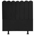 Cabeceira Estofada Cama Box Solteiro 90 Cm Maitê Linho Preto