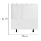 Cabeceira Estofada Cama Box Solteiro 90 Cm Maitê Suede Branco