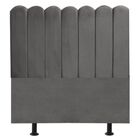 Cabeceira Estofada Cama Box Solteiro 90 Cm Maitê Suede Cinza