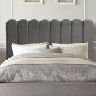 Cabeceira Estofada Cama Box Solteiro 90 Cm Maitê Suede Cinza