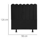 Cabeceira Estofada Cama Box Solteiro 90 Cm Maitê Veludo Preto