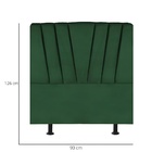 Cabeceira Estofada Cama Box Solteiro 90 Cm Malu Suede Verde