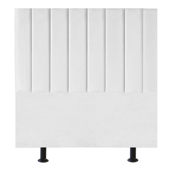 Cabeceira Estofada Cama Box Solteiro 90 Cm Maria Suede Branco