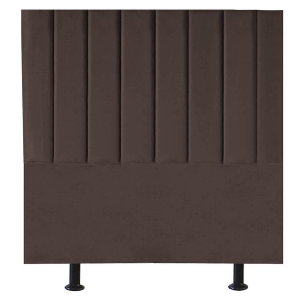 Cabeceira Estofada Cama Box Solteiro 90 Cm Maria Suede Marrom