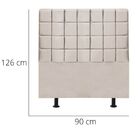 Cabeceira Estofada Cama Box Solteiro 90 Cm Mariana Suede Bege