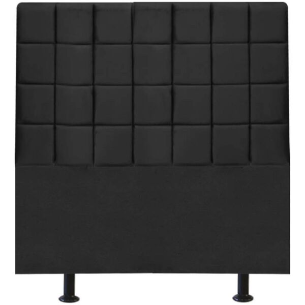 Cabeceira Estofada Cama Box Solteiro 90 Cm Mariana Suede Preto