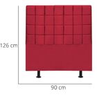Cabeceira Estofada Cama Box Solteiro 90 Cm Mariana Suede Verm