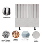 Cabeceira Estofada Cama Box Solteiro 90 Cm Mavie Linho Cinza