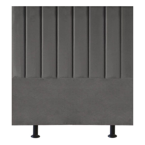 Cabeceira Estofada Cama Box Solteiro 90 Cm Mavie Suede Cinza