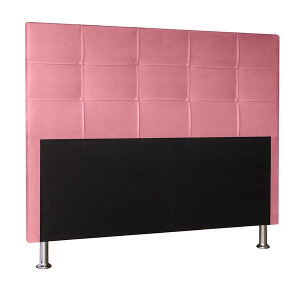 Cabeceira Estofada Cama Box Solteiro 90 Cm Miami Suede Rosa