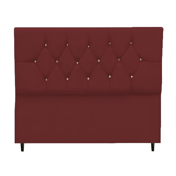 Cabeceira Estofada Cama Box Solteiro 90 Cm Suede Ayla Bordô
