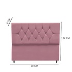 Cabeceira Estofada Cama Box Solteiro 90 Cm Suede Ayla Rosê