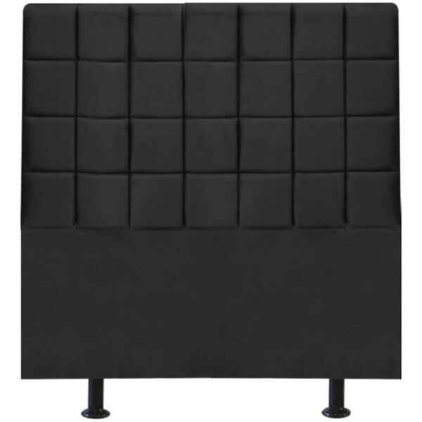 Cabeceira Estofada Cama Box Solteiro 90cm Clara Veludo Preto