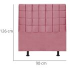Cabeceira Estofada Cama Box Solteiro 90cm Mariana Suede Rosa