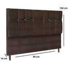 Cabeceira Estofada Cama Box Solteiro 90cm Opala Suede Marrom