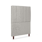 Cabeceira Estofada Cama Box Solteiro Carla 100cm Linho Cinza
