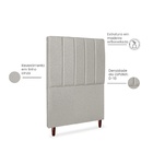 Cabeceira Estofada Cama Box Solteiro Carla 100cm Linho Cinza