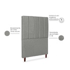Cabeceira Estofada Cama Box Solteiro Carla 110cm Linho Cinza