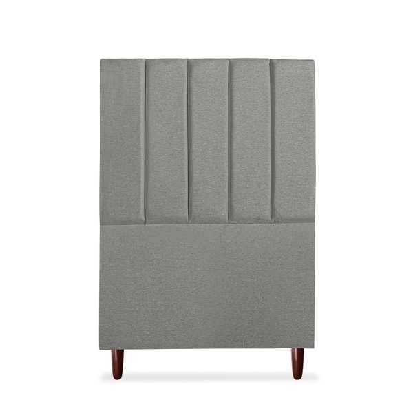 Cabeceira Estofada Cama Box Solteiro Carla 110cm Linho Cinza