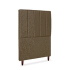 Cabeceira Estofada Cama Box Solteiro Carla 110cm Linho Marrom