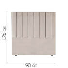 Cabeceira Estofada Cama Box Solteiro Dália 90cm Suede Bege