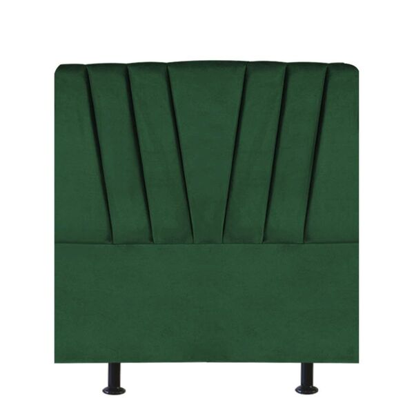Cabeceira Estofada Cama Casal 140 Cm Bélgica A01 Suede Verde