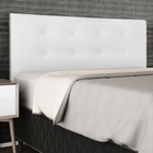 Cabeceira Estofada Cama Casal 140 Cm Helena Corino Branco