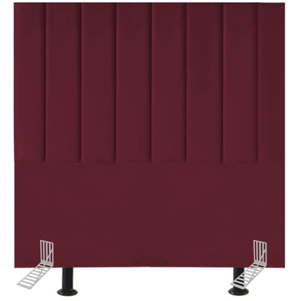 Cabeceira Estofada Cama Casal 140 Cm Lídia Suede E Frame Bordô