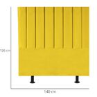 Cabeceira Estofada Cama Casal 140 Cm Lívia Suede E Frame Amar