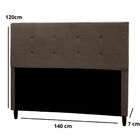 Cabeceira Estofada Cama Casal 140 Cm Valentina Suede Marrom