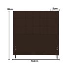 Cabeceira Estofada Cama Casal 144 Cm Barcelona Suede Marrom