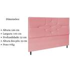 Cabeceira Estofada Cama Casal Box 140 Cm Virgínia Suede Rosa