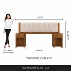 Cabeceira Estofada Cama Casal Deinze Com Led Freijó/bouclé Of