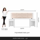 Cabeceira Estofada Cama Casal Diamond C/led Bra/bouclé Off Wh