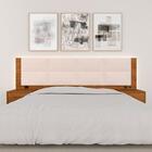 Cabeceira Estofada Cama Casal Diamond C/led Fre/bouclé Off Wh