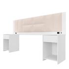 Cabeceira Estofada Cama Casal Mumbai C/led Bco/bouclé Off Whi