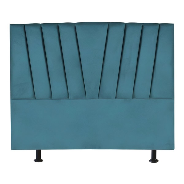 Cabeceira Estofada Cama Casal Queen Size 160 Cm Malu Suede Az