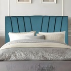Cabeceira Estofada Cama Casal Queen Size 160 Cm Malu Suede Az