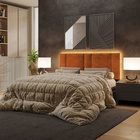Cabeceira Estofada Cama Casal Queen Size Led Moderna 160 Cm B