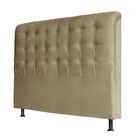 Cabeceira Estofada Cama King 195 Cm Alice Suede Bege Escuro