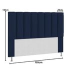 Cabeceira Estofada Cama King 195 Cm Carla Suede Azul Marinho