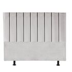 Cabeceira Estofada Cama King 195 Cm Carla Suede Cinza Claro