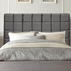 Cabeceira Estofada Cama King 195 Cm Clara Suede Cinza Escuro