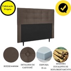 Cabeceira Estofada Cama King 195 Cm Cristal Suede Suede Marrom