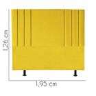 Cabeceira Estofada Cama King 195 Cm Grécia A01 Suede Amarelo