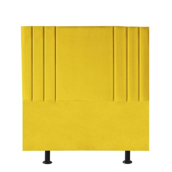 Cabeceira Estofada Cama King 195 Cm Grécia A01 Suede Amarelo