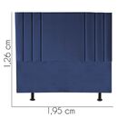 Cabeceira Estofada Cama King 195 Cm Grécia A01 Suede Azul Mar