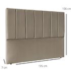 Cabeceira Estofada Cama King 195 Cm Greta Suede Bege Escuro