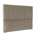 Cabeceira Estofada Cama King 195 Cm Greta Suede Bege Escuro